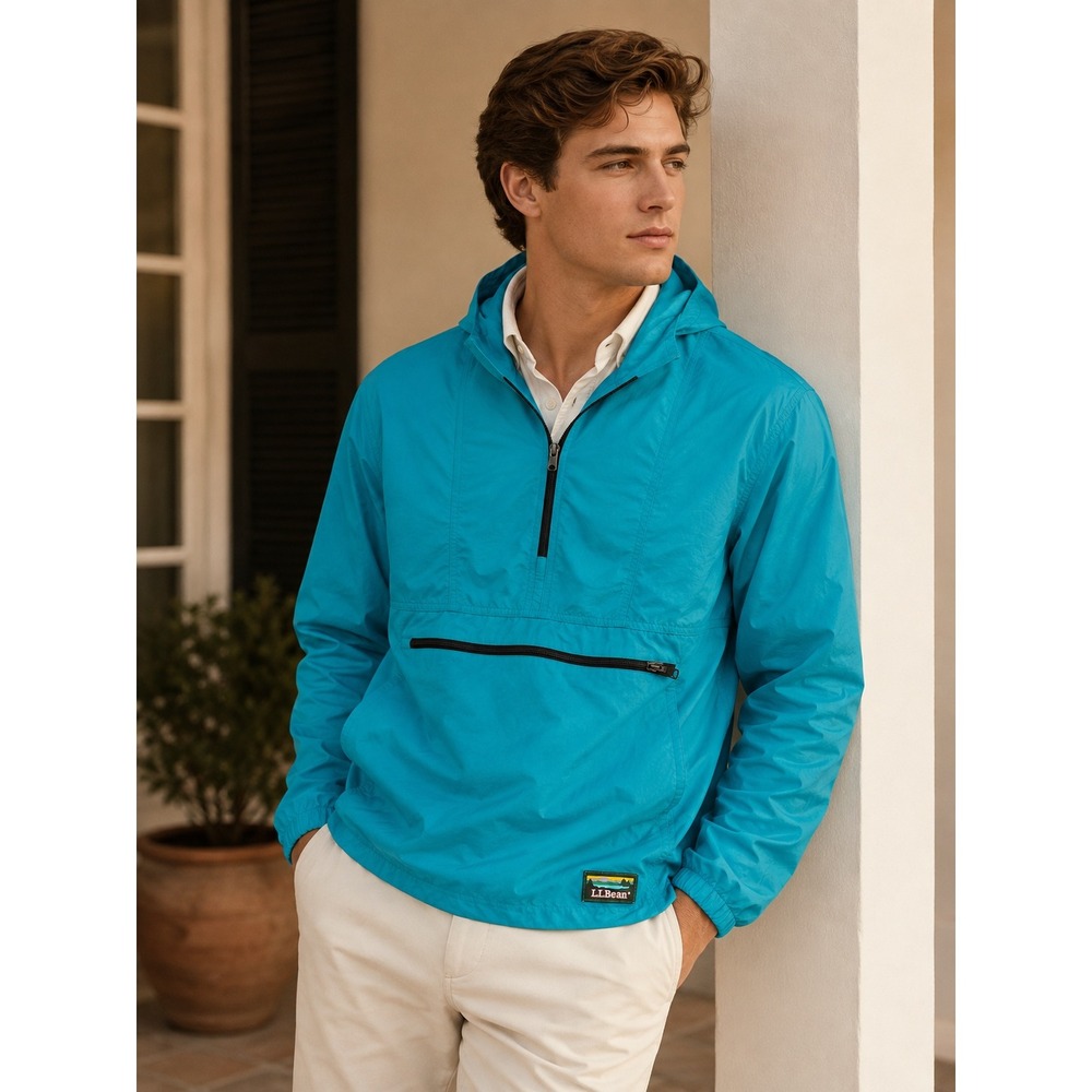 VTG 70s LL Bean Nylon Anorak Pullover unset L